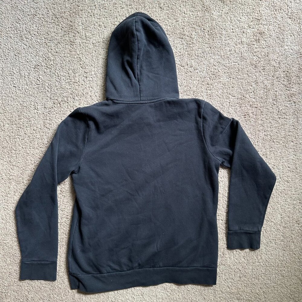 Adidas Sweatshirt Girls Large Pullover Hoodie Black Long Sleeve Pockets - Picture 2 of 11
